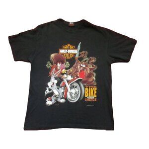 Vintage Men's T-shirt Large Single Stitch Looney Toons 1997 Sturgis Biker Rally